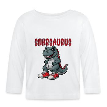 Conception drôle de Snkrsaurus - T-shirt manches longues bio Bébé - blanc - Devant