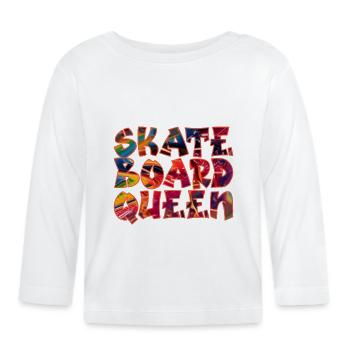 Skateboard-Königin - Baby Bio-Langarmshirt - Weiß - Vorne