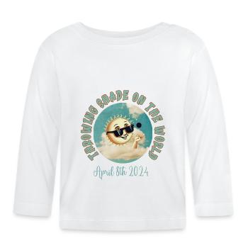 Vintage Rétro Jetant De L’ombre Sur Le Monde - T-shirt manches longues bio Bébé - blanc - Devant