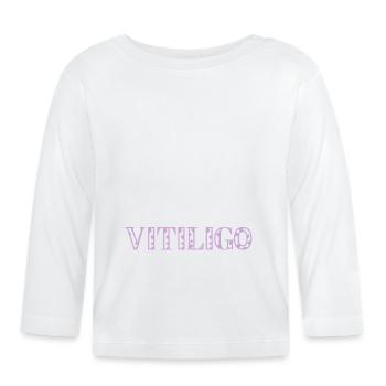 Vitiligo-Bewusstsein Im Juni tragen wir Lila - Baby Bio-Langarmshirt - Weiß - Vorne