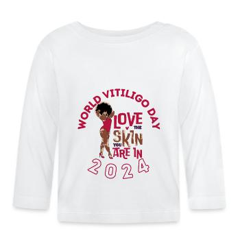 Journée mondiale du vitiligo 2024 : aimez la peau dans laquelle vous êtes - T-shirt manches longues bio Bébé - blanc - Devant