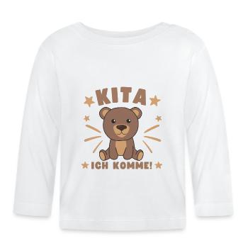 Kita Ich kome Kitakind Bär - Organic Baby Long Sleeve T-Shirt - white - Front