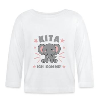 Kita I'm coming Kitakind - Organic Baby Long Sleeve T-Shirt - white - Front