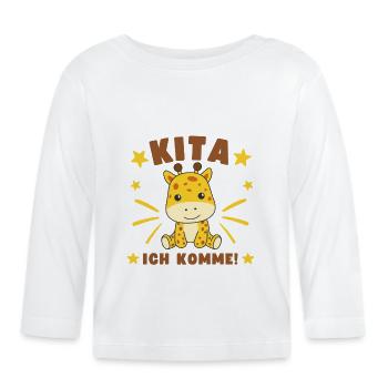 Kita Ich Komme Kitakind - Baby Bio-Langarmshirt - Weiß - Vorne