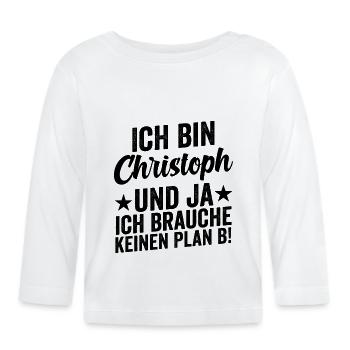 First name Chris Christoph - Organic Baby Long Sleeve T-Shirt - white - Front