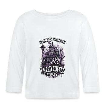 Hocus Pocus Kaffee Geisterhaus Halloween Lustig - Baby Bio-Langarmshirt - Weiß - Vorne