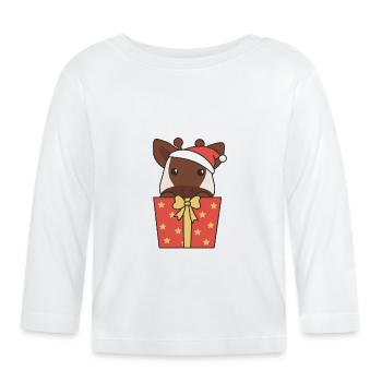 Okapi Weihnachten Geschenk Winter Tiere - Baby Bio-Langarmshirt - Weiß - Vorne
