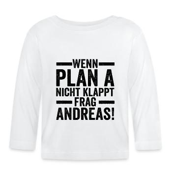 Prénom Andreas - T-shirt manches longues bio Bébé - blanc - Devant
