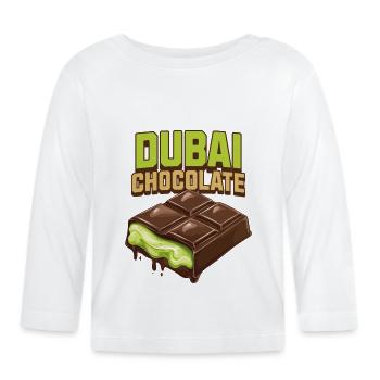 Dubaï Chocolat Pistaches Pistache Crème Chocolat - T-shirt manches longues bio Bébé - blanc - Devant
