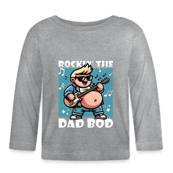 ROCKIN' LE DAD BOD - T-shirt manches longues bio Bébé - gris chiné - Devant