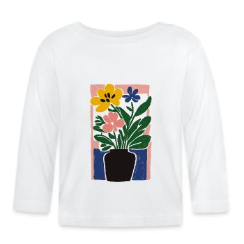 Nature morte florale de Matisse : Art rétro du vase - T-shirt manches longues bio Bébé - blanc - Devant