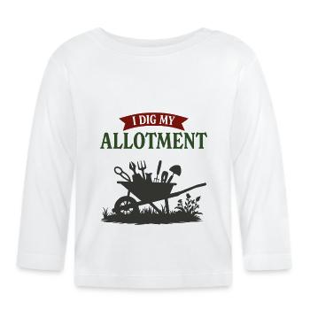 Ich grabe meinen Schrebergarten - Baby Bio-Langarmshirt - Weiß - Vorne