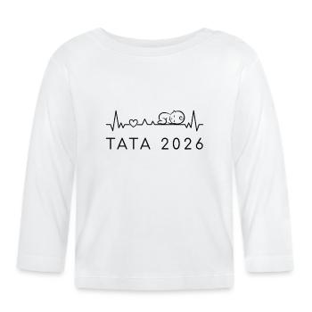 Future Tata 2026 Battement Cœur Annonce Grossesse - T-shirt manches longues bio Bébé - blanc - Devant
