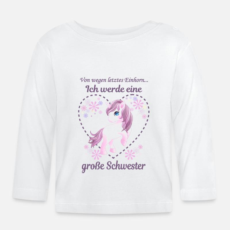 Nachwuchs Verkünden Ich Werde Große Schwester 2026 - Baby Bio-Langarmshirt - Weiß