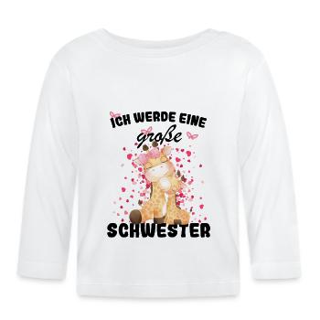 Nachwuchs Verkünden Ich Werde Große Schwester 2026 - Baby Bio-Langarmshirt - Weiß - Vorne