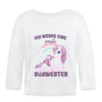 Nachwuchs Verkünden Ich Werde Große Schwester 2026 - Baby Bio-Langarmshirt - Weiß - Vorne