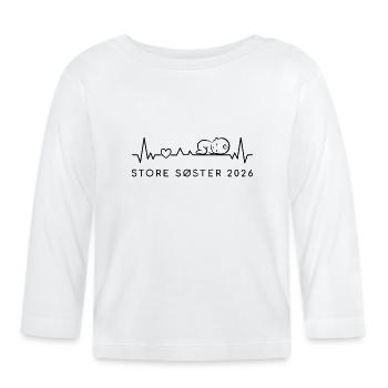 Big Sister 2026 Heartbeat Danish - Organic Baby Long Sleeve T-Shirt - white - Front