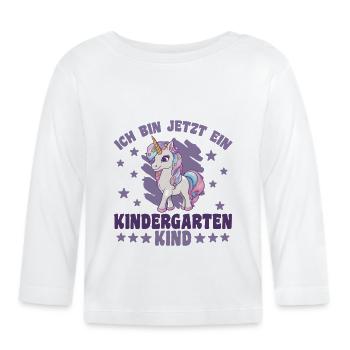 Je suis un enfant de maternelle maternelle licorne - T-shirt manches longues bio Bébé - blanc - Devant