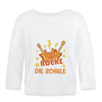 Daycare farewell now I'm rocking school - Organic Baby Long Sleeve T-Shirt - white - Front