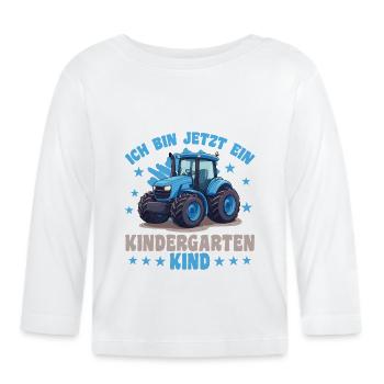 I'm a Kindergarten Child Kindergarten Tractor - Organic Baby Long Sleeve T-Shirt - white - Front