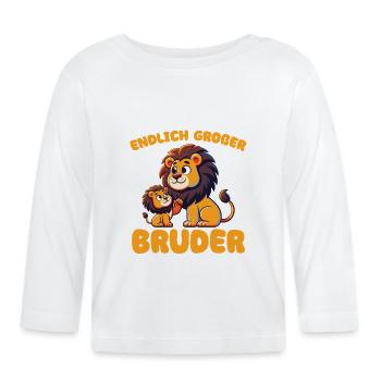 Großer Bruder 2026 Löwe Geschwister Löwe Bruder - Baby Bio-Langarmshirt - Weiß - Vorne