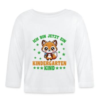 I'm a kindergarten child Kindergarten Fox - Organic Baby Long Sleeve T-Shirt - white - Front