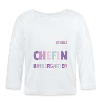 Ma sœur va à l’école... - T-shirt manches longues bio Bébé - blanc - Devant