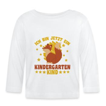 Kindergarten Fuchs I am now a - Organic Baby Long Sleeve T-Shirt - white - Front