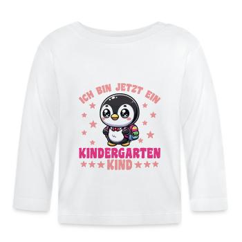 ich bin jetzt ein Kindergartenkind 2025 - Baby Bio-Langarmshirt - Weiß - Vorne