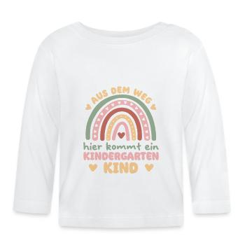Out of the way, here comes a kindergarten child - - Organic Baby Long Sleeve T-Shirt - white - Front