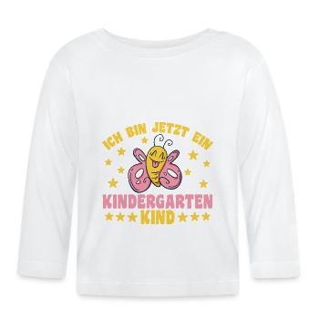 Jardin d’enfants Papillon Je suis maintenant un - T-shirt manches longues bio Bébé - blanc - Devant