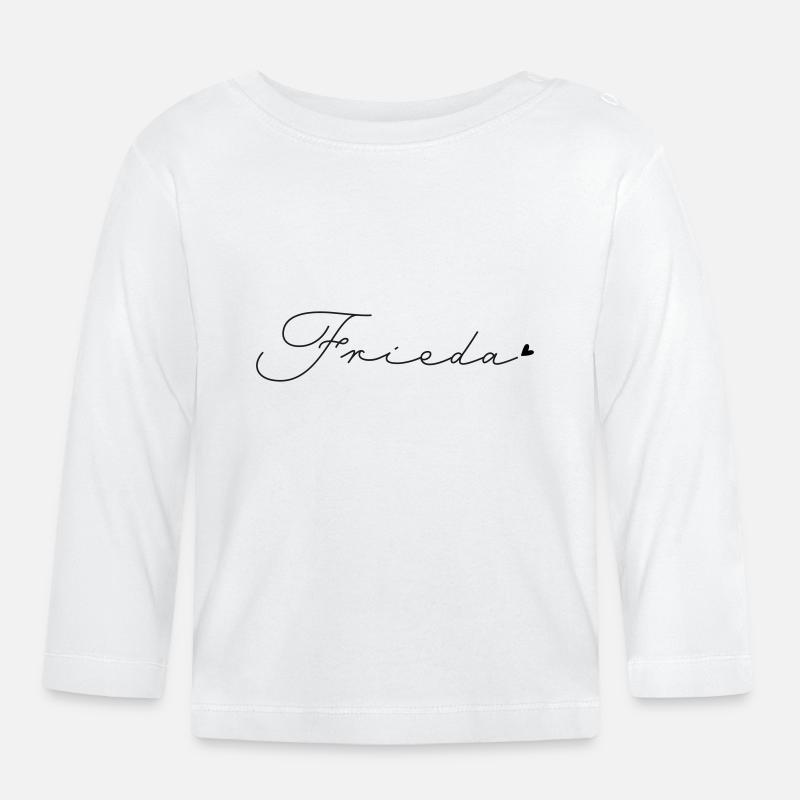 Name Frieda - Baby Bio-Langarmshirt - Weiß