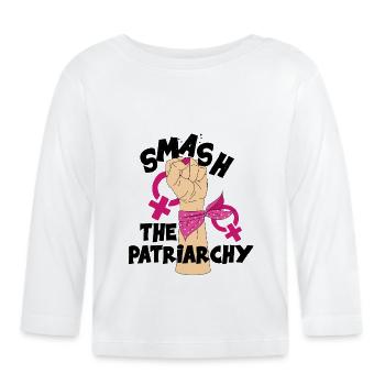Smash Patriarchy Feminist Women's Empowerment - T-shirt manches longues bio Bébé - blanc - Devant
