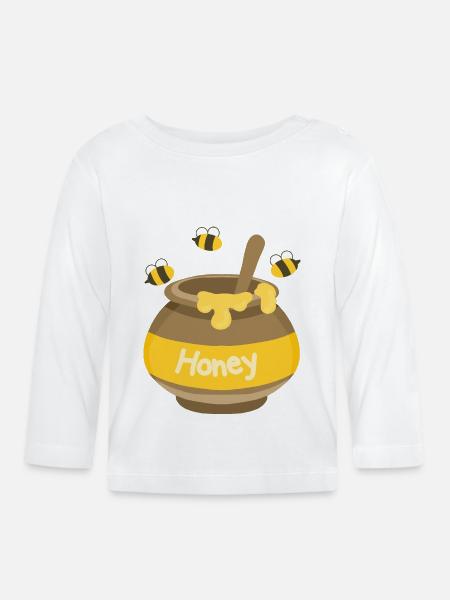 Honey - Organic Baby Long Sleeve T-Shirt - white