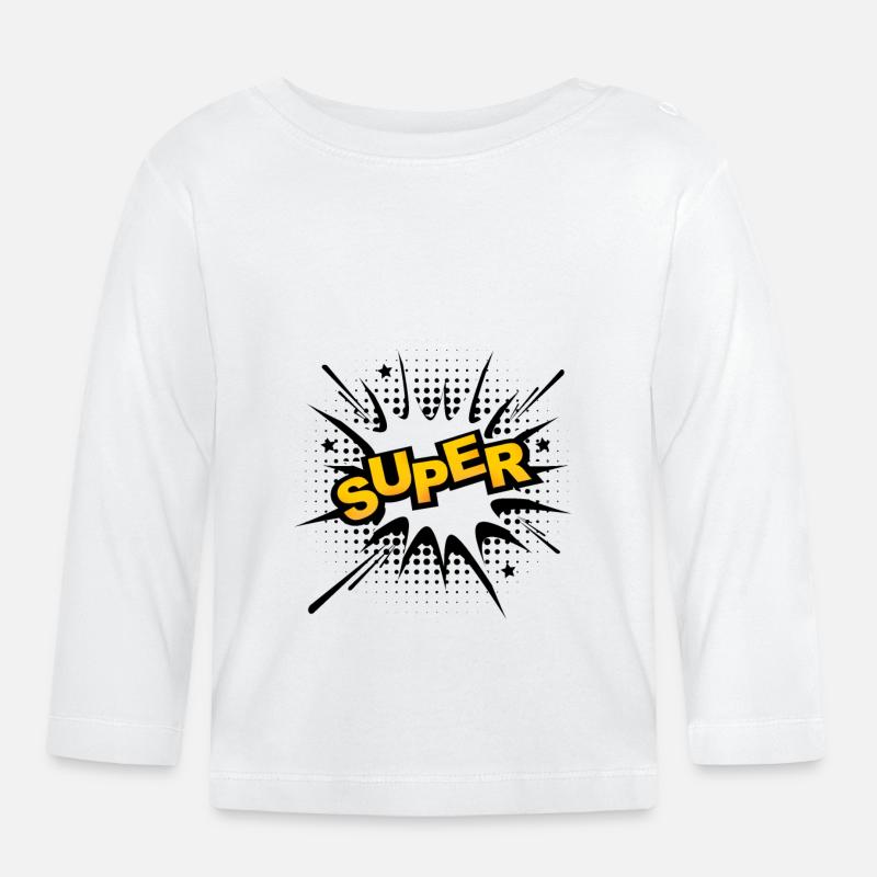 Superheld - Baby Bio-Langarmshirt - Weiß
