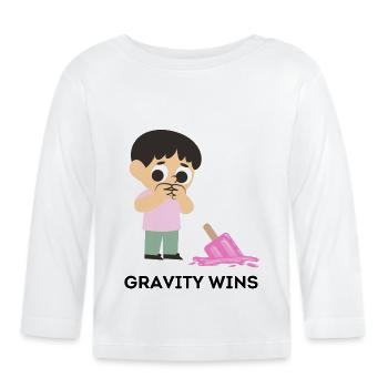 gravity wins - Baby Bio-Langarmshirt - Weiß - Vorne