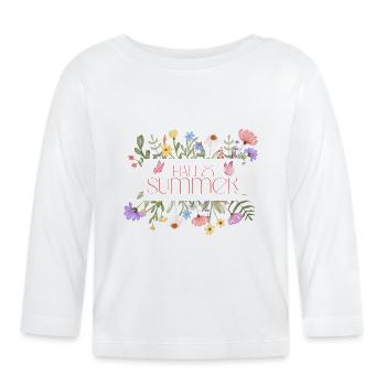 Fleurs sauvages « Hello Summer » - T-shirt manches longues bio Bébé - blanc - Devant