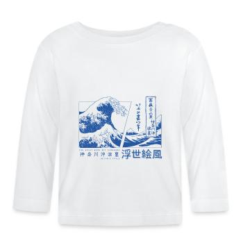 the big wave off Kanagawa, Japan - Organic Baby Long Sleeve T-Shirt - white - Front