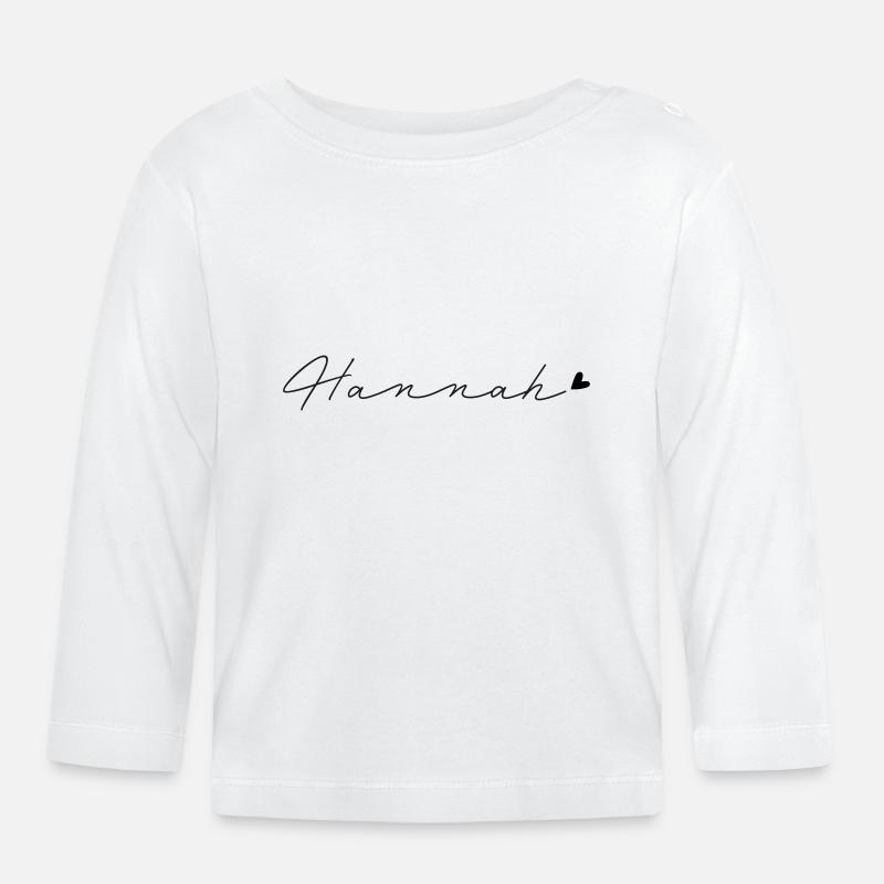 Nom Hannah - T-shirt manches longues bio Bébé - blanc
