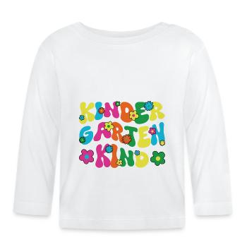 I am a kindergarten child kindergarten unicorn - Organic Baby Long Sleeve T-Shirt - white - Front