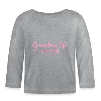 Oma-Leben - Baby Bio-Langarmshirt - Grau meliert - Vorne