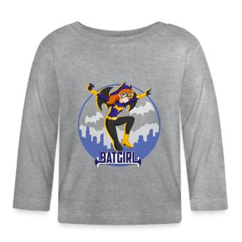DC Super Hero Girls Batgirl À Gotham - T-shirt manches longues bio Bébé - gris chiné - Devant