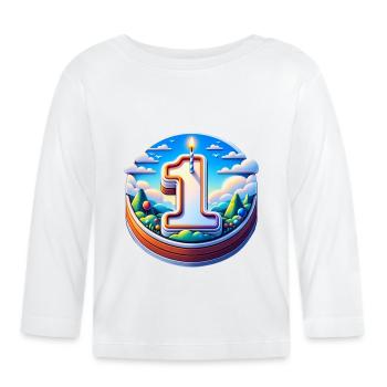 1er anniversaire Années 1 Mignon - T-shirt manches longues bio Bébé - blanc - Devant