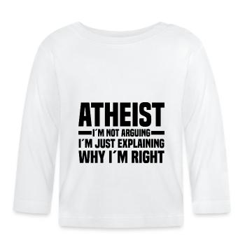 Athéisme - T-shirt manches longues bio Bébé - blanc - Devant