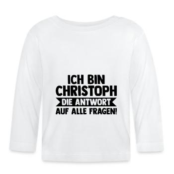 First name Chris Christoph - Organic Baby Long Sleeve T-Shirt - white - Front