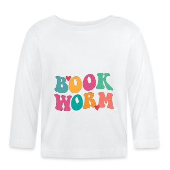 Ver de bibliothèque - T-shirt manches longues bio Bébé - blanc - Devant