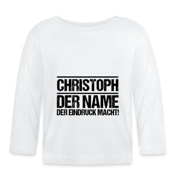 First name Chris Christoph - Organic Baby Long Sleeve T-Shirt - white - Front