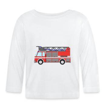 Fire engine Fire engine - Organic Baby Long Sleeve T-Shirt - white - Front
