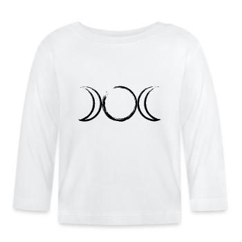 Déesse de la lune Tripple symbole déesse trine - T-shirt manches longues bio Bébé - blanc - Devant