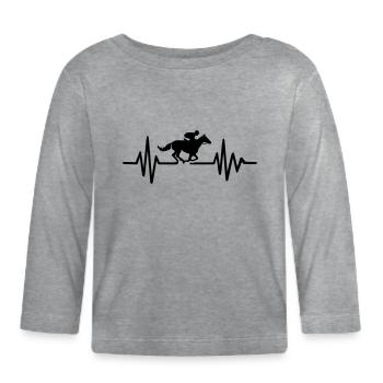 Cheval de battement de coeur - T-shirt manches longues bio Bébé - gris chiné - Devant